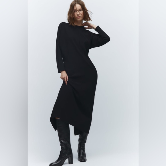 Zara Dresses & Skirts - NWT Zara Black Long Sleeve Maxi Dress 9028/187/800